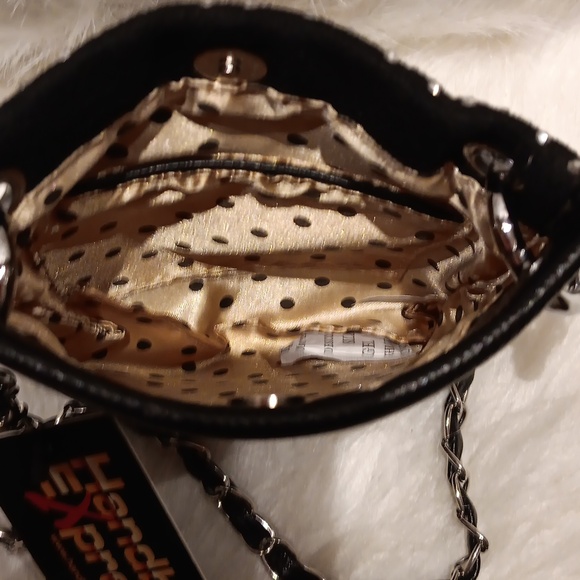 BLACK SKULL DESIGN RHINESTONE PETITE CROSSBODY SLING - Picture 4 of 4